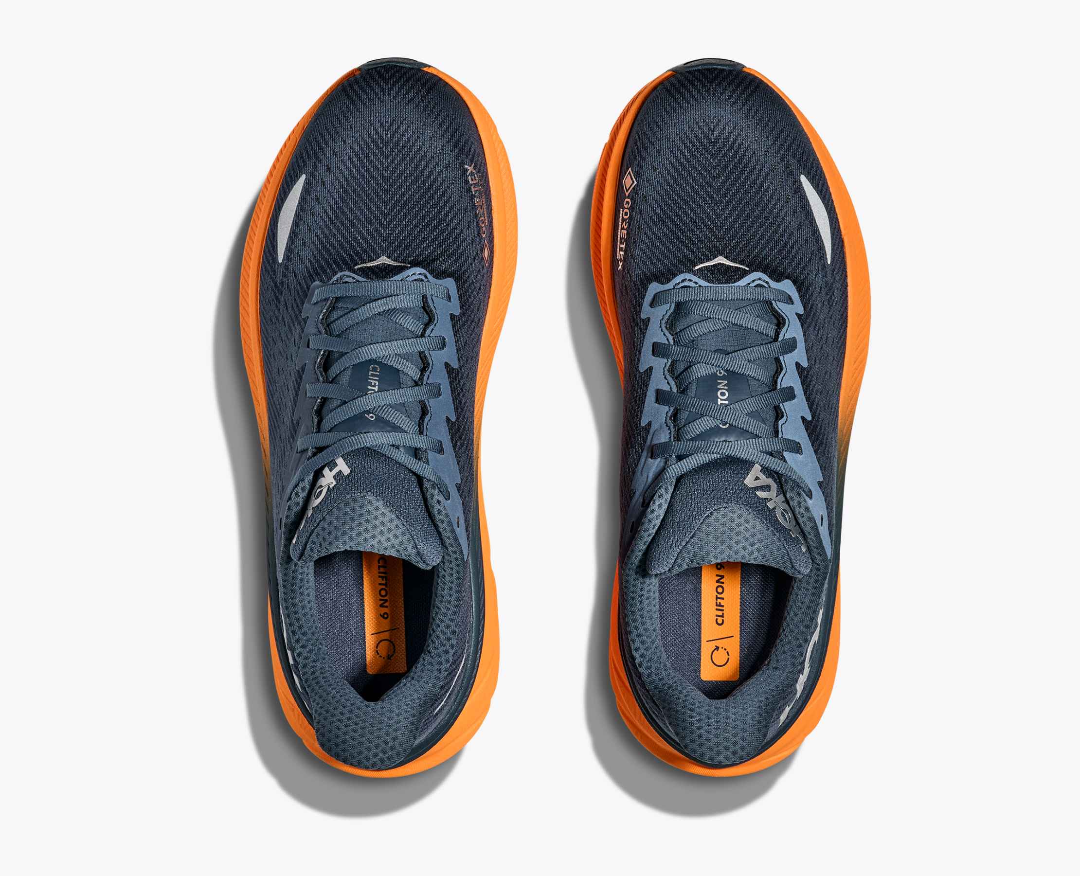 Men's Clifton 9 GTX - stormy skies / orange zest